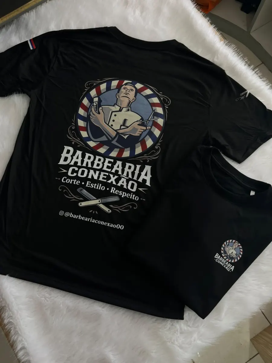 Camiseta Barbearia Conexão com dtf